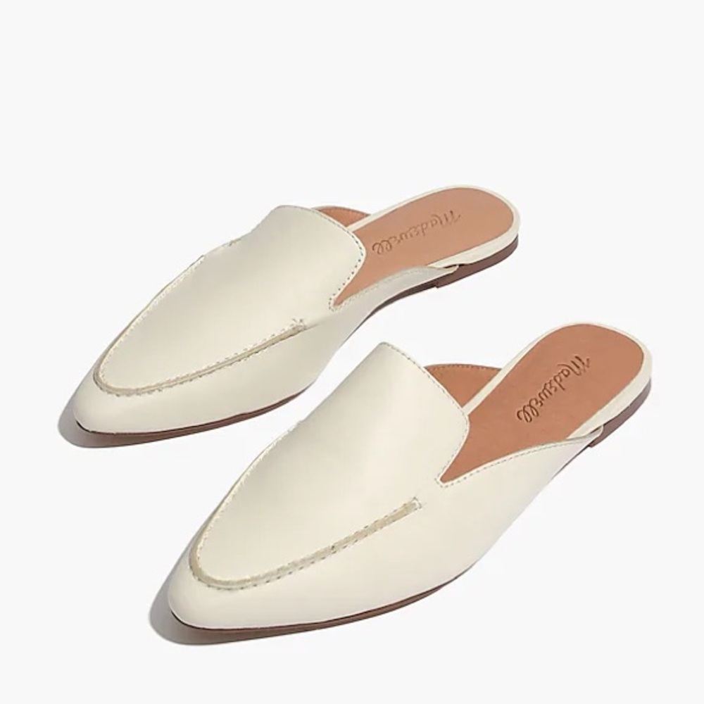 Madewell Frances Skimmer Mule in Cream Leather